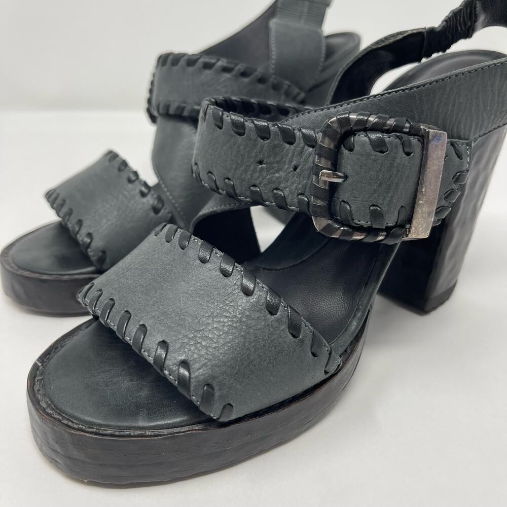 John Fluevog Tuggawar Hopscotch Black Strappy Heels (6.5) - Picture 4 of 13